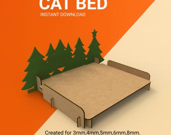 Christmas Tree Cat Bed - ベッド,Katzenbett,Katzenbett,Katzenbett,Laser Cut,Instant download| SVG, DXF, Dwg