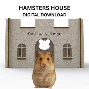 Laser Cut Hamster House Plan: SVG DXF DWG (Digital Download, 3-6mm Material Thicknesses)