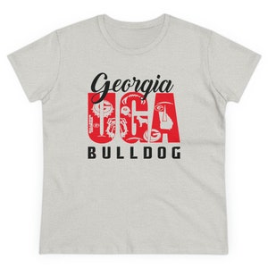 Georgia UGA Bulldogs Women- Women&#39;s Midweight Cotton Tee