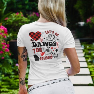 Georgia Bulldogs UGA SEC Football- Go Dawgs Women&#39;s Tee Bella+Canvas