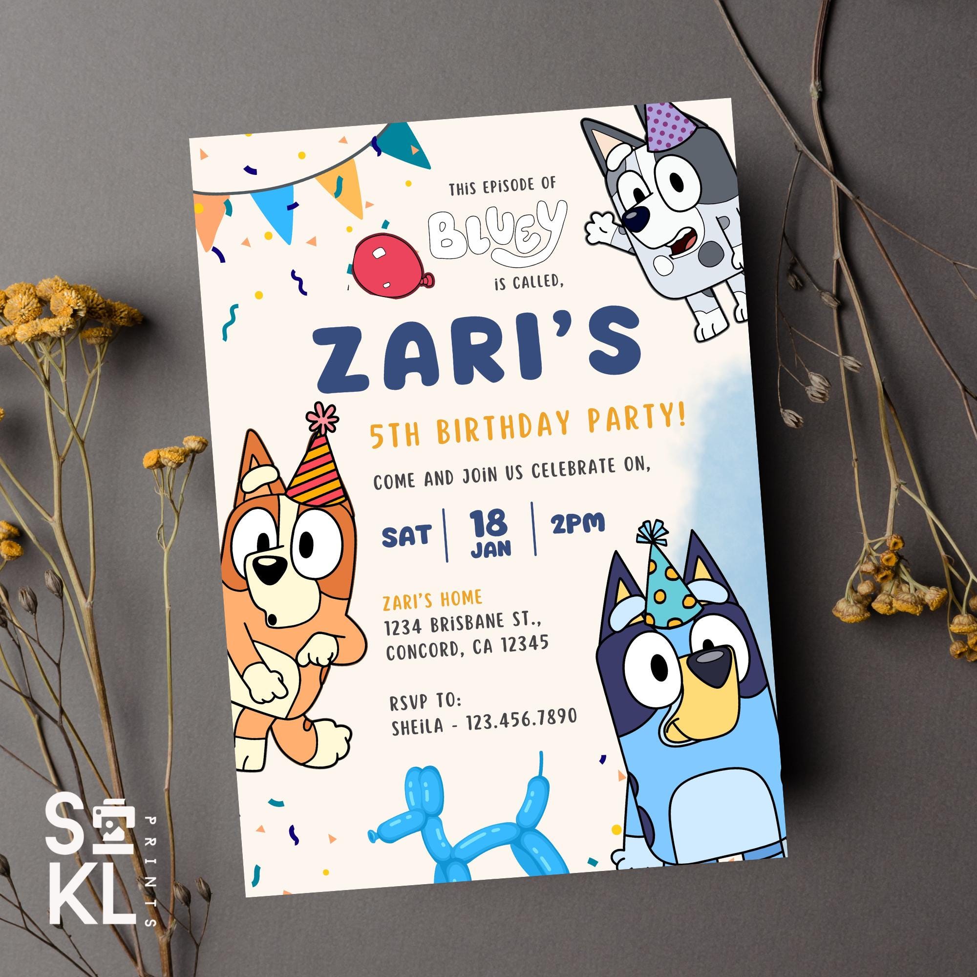 Bluey Theme Editable Template (BD1425BL)