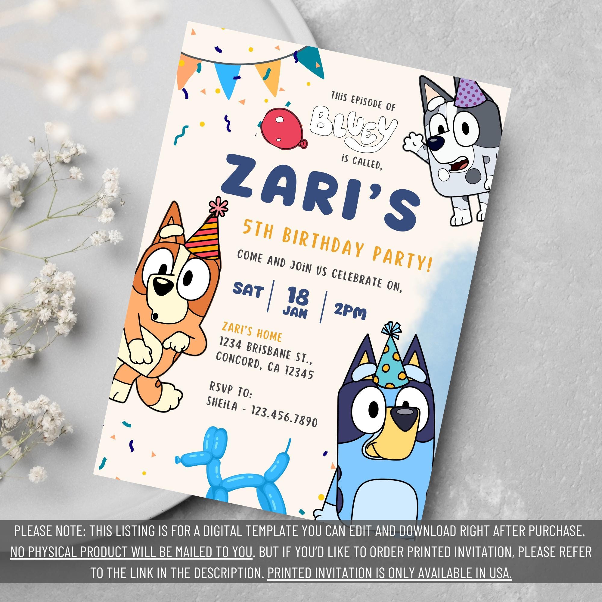 Bluey Theme Editable Template (BD1425BL)