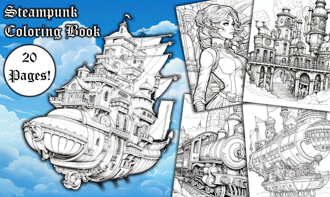 20 Steampunk Coloring Pages | Coloring Pages for Kids and Adults ...