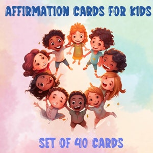 Druckbare Affirmationskarten für Kinder, Inspirationskarten, Motivationskarten, tägliche Affirmation, Positivitätskarten für Kinder, Affirmationskarten für Kinder