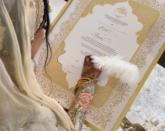 Premium Nikkah-contract | Aangepaste Nikkah Nama | Islamitisch huwelijkscontract | Gepersonaliseerd, digitaal, + afdrukbaar Nikkah-certificaat | Ingewikkeld