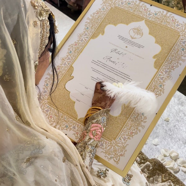 Premium Nikkah Contract | Custom Nikkah Nama | Islamic Wedding Contract | Personalized, Digital, + Printable Nikkah Certificate | Intricate