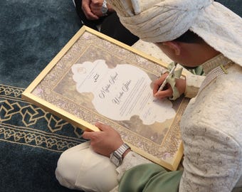 Floral Nikkah Contract | Custom Nikkah Nama | Islamic Wedding Contract | Personalized, Digital Nikkah Certificate | Intricate