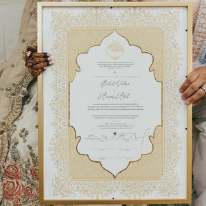 Premium Nikkah Contract Custom Nikkah Nama Islamic Wedding Contract Personalized, Digital, Printable Nikkah Certificate Intricate image 4