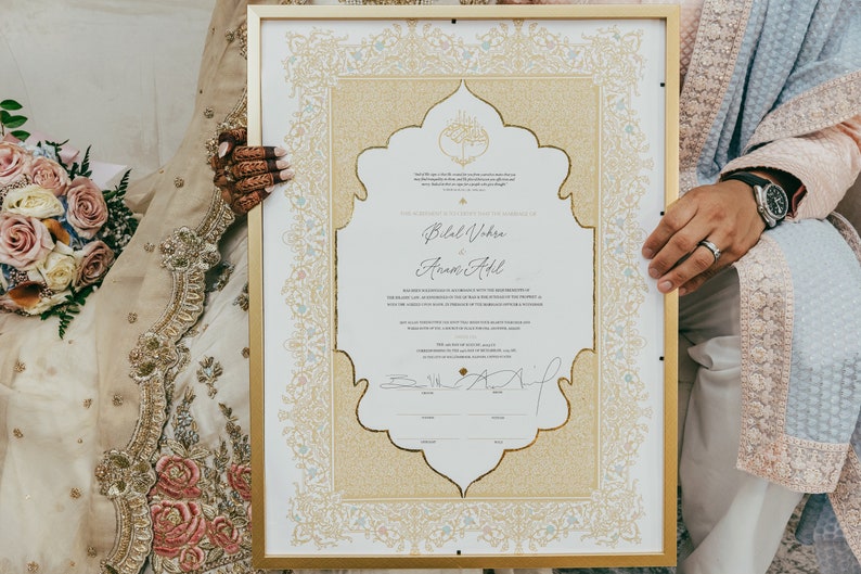 Premium Nikkah Contract Custom Nikkah Nama Islamic Wedding Contract Personalized, Digital, Printable Nikkah Certificate Intricate image 4