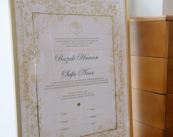 Floral Nikkah Contract | Custom Nikkah Nama | Islamic Wedding Contract | Personalized, Digital Nikkah Certificate | Intricate