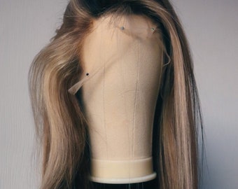 Brown & Blonde Human Hair Wig | 24 inches | natural look | venushome