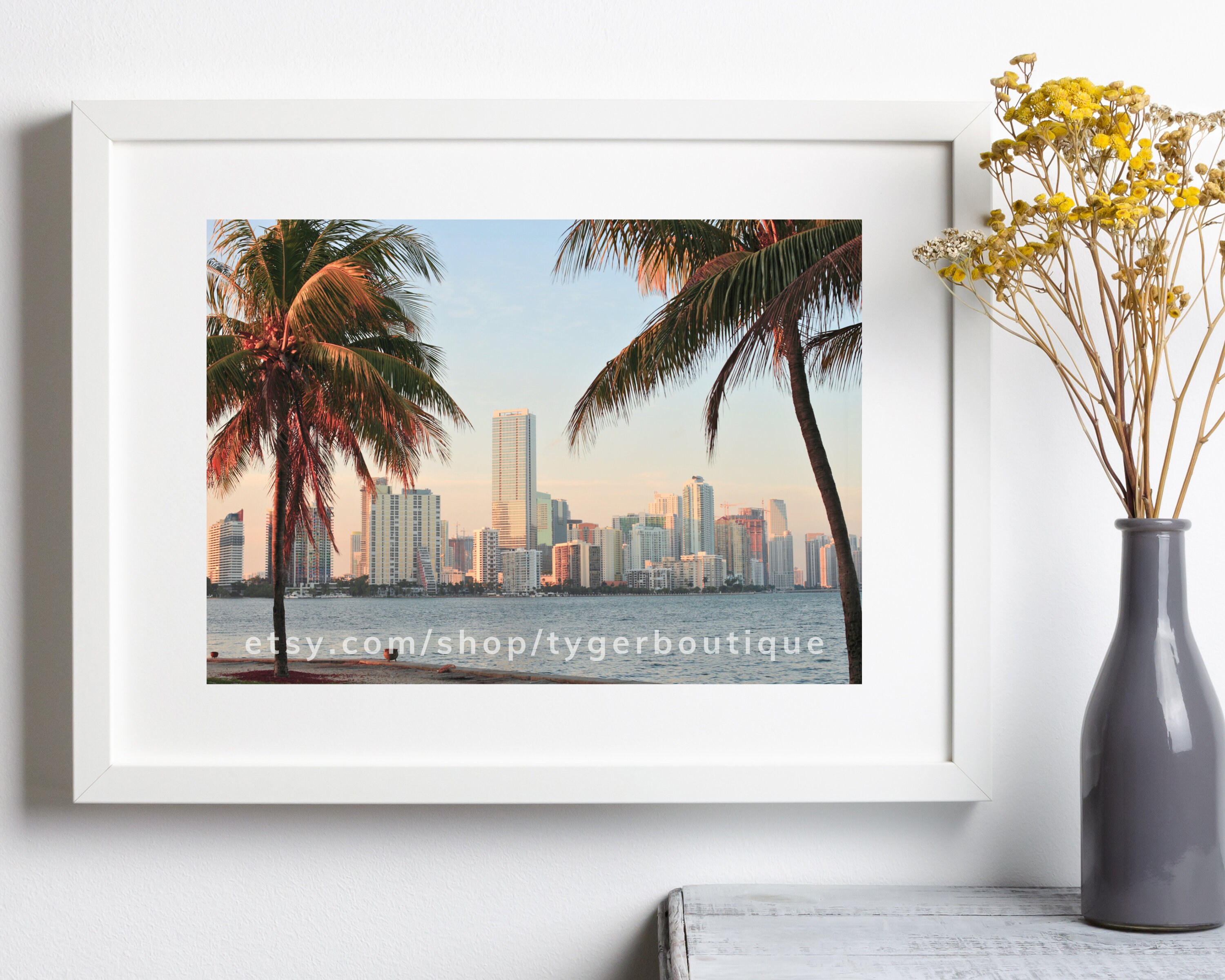 Miami Tree Posters Examples Miami Skyline Palm Trees