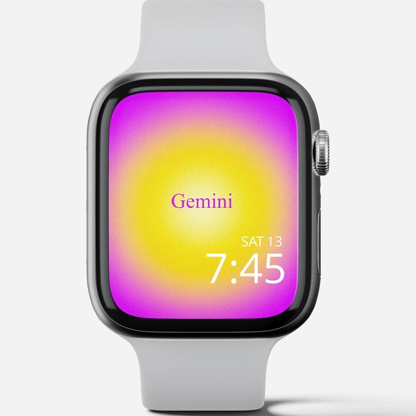 Zodiac Watch Face, Gradient Watch Face, Zodiac Sign Watch Face, Aesthetic Wallpaper for Apple Watch, Gemini Watch Face, Zodiac Sign