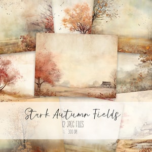 Autumn Field Junk Journal Kit Vintage Ephemera Journal Autumn Field Digital Paper for Scrapbooking Floral Printable Shabby Pages