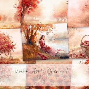Apple Orchard Junk Journal Kit Vintage Ephemera Journal Autumn Apple Orchard Digital Paper Scrapbooking Paper Apples Printable Shabby Pages