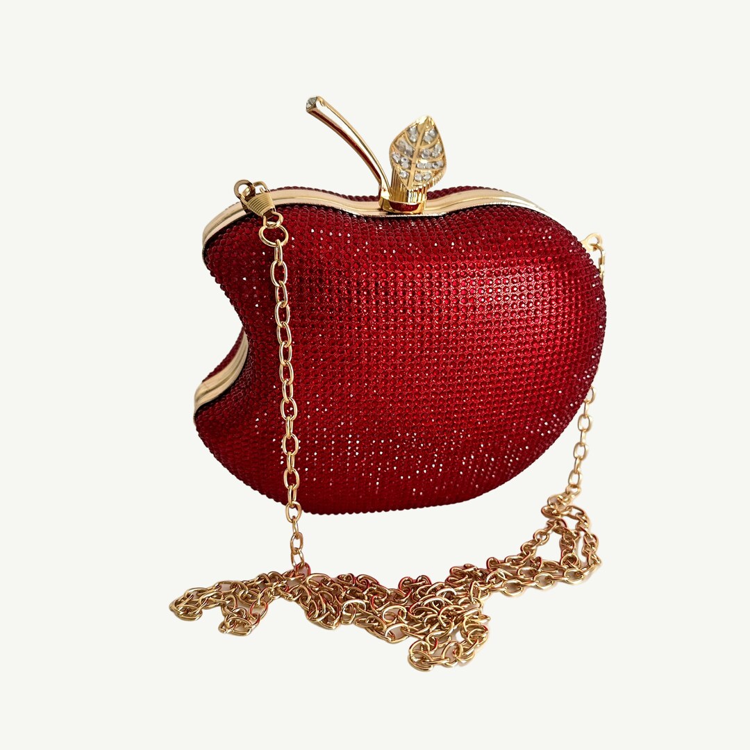 Rhinestone Apple Clutch | Apple Evening Bag | Apple Crossbody 