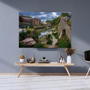 Staithes Harbour Print – Moody Coastal Yorkshire Wall Art | North Sea Village Photography | UK Seaside Landscape Photo