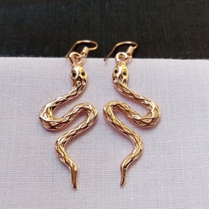 Rose Gold Plated Snake Earrings: Sterling Silver Woman&#39;s Jewelry