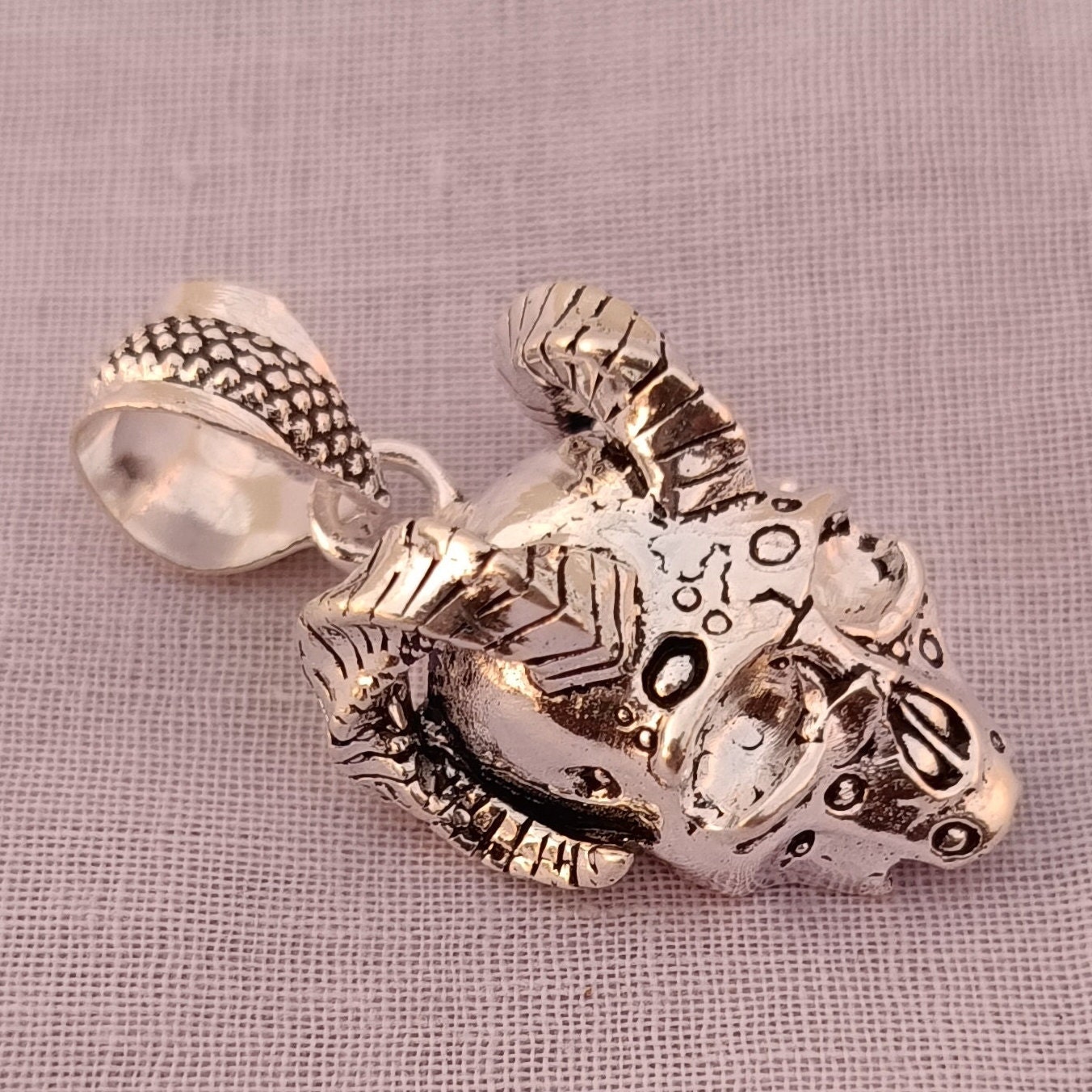 ネックレス・ペンダント ZKIYO horned sheep skull Skull Sheep Horn Beast Pendent, Silver Sheep Skull Pendent
