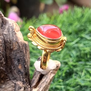 Rad Onyx Poison Ring, handgemachter Poison Ring.Gold Edelstein Poison Ring, Fach Pillbox Poison Ring. Poisoner Ring, Vintage Ring, Geschenk für Sie.
