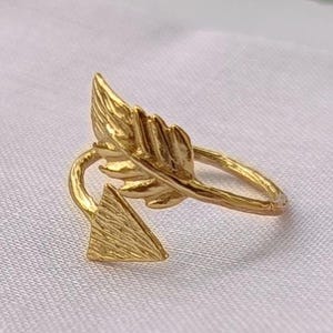 Gold Arrow Ring,Brass Gold Arrow Ring, Simple And plain Arrow Ring, Adjustable Arrow Ring, Handmade Arrow Ring, Mother Day Gift,