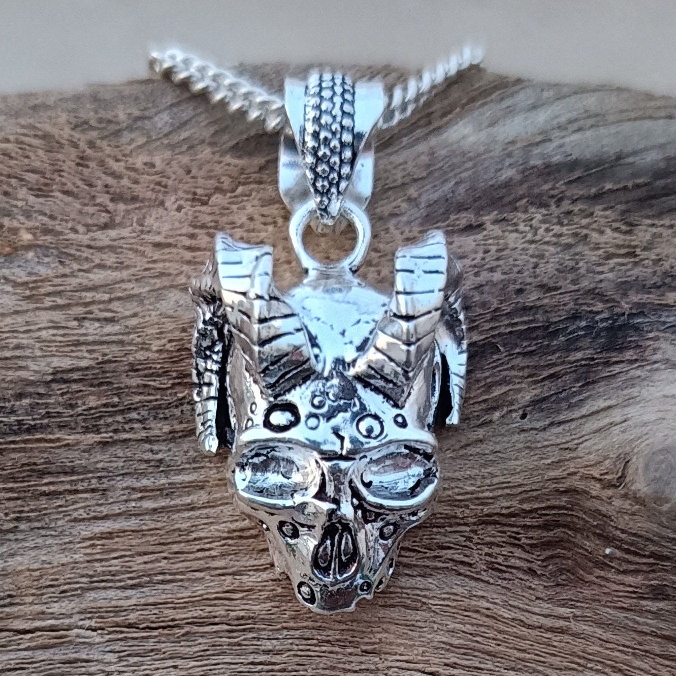 ネックレス・ペンダント ZKIYO horned sheep skull Skull Sheep Horn Beast Pendent, Silver Sheep Skull Pendent