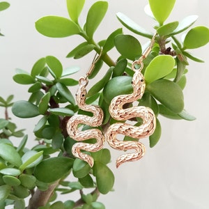 Gold Plated Snake Earrings: Sterling Silver Handmade Jewelry