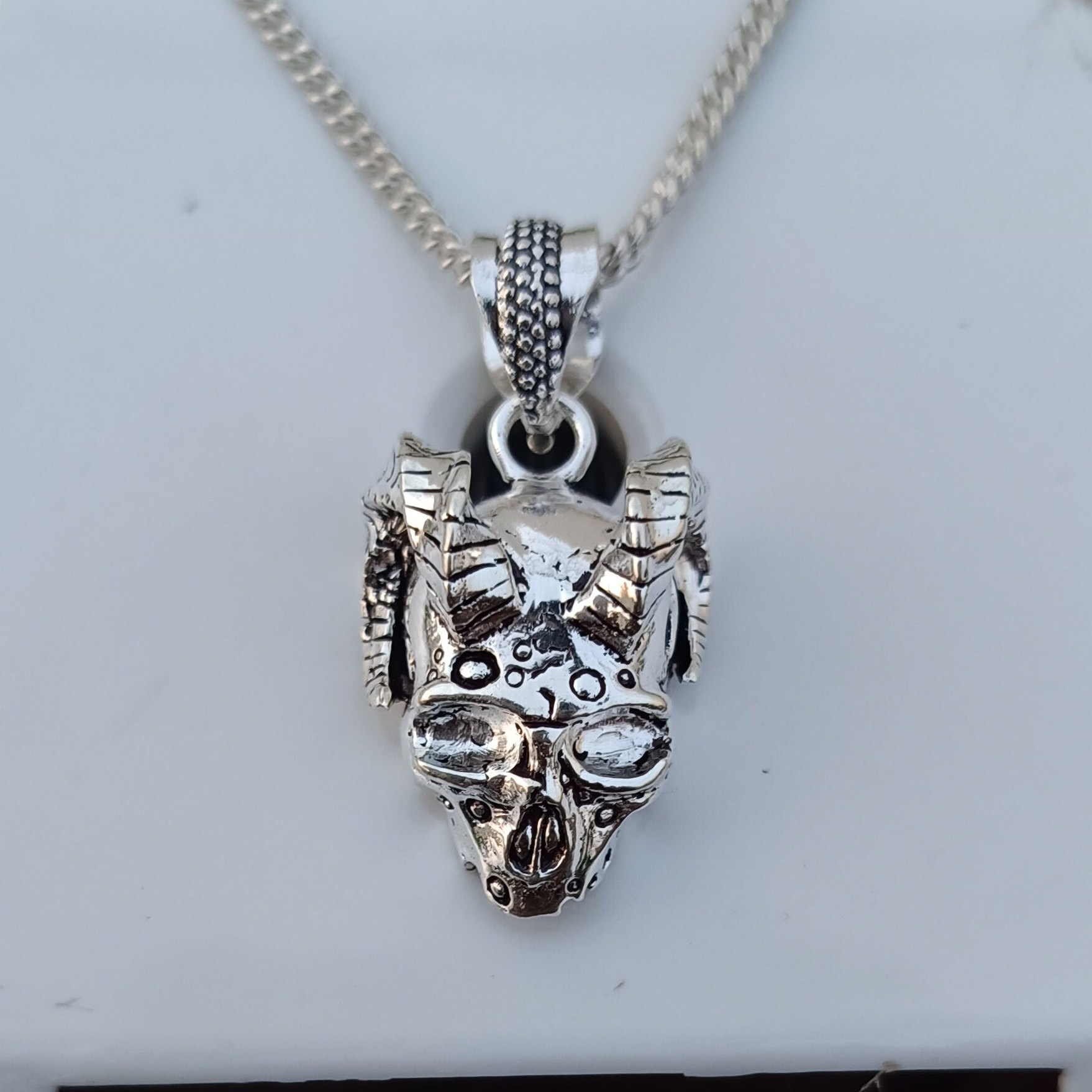 ネックレス・ペンダント ZKIYO horned sheep skull Skull Sheep Horn Beast Pendent, Silver Sheep Skull Pendent