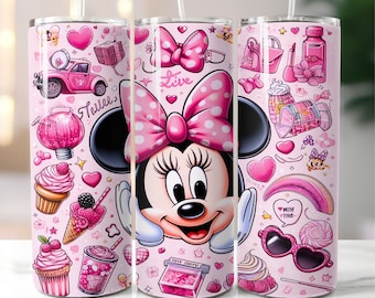 Minnie Tumbler Wrap, 20 oz Skinny Tumbler Design,Minnie Tumbler PNG, Minnie tumbler design, Minnie Png, Minnie sublimation png