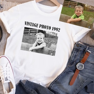 Personalized Birthday Shirt, Custom Photo Year Vintage Shirt, Custom Year Birthday Shirt, 30th 40th Birthday Gift