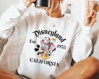 Disneyland California Sweatshirt, Retro Disneyland 1955 Hoodie, Mickey and Friends Sweatshirt, Trendy Disneyland Sweater, Disney Gifts