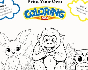 Custom Printed Coloring Book, Custom Coloring Book for Kids, Personalized Kids Birthday Gift, Christmas Gift, Children&#39;s Activity Book