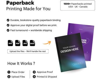 Custom Book Printing (Paperback/Softcover) | Global Shipping | Top Rated on Etsy