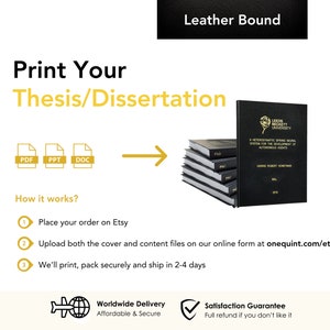 Custom Leather-Bound Thesis/Dissertation Printing & Binding Service | Gold Foiling - Fast Production and Global Shipping