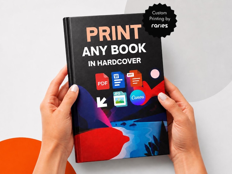 Custom Hardcover Book Printing, Any Size, Full Color (PDF, JPG, PPT) image 1