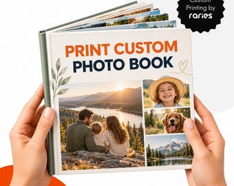 Personalized Hardcover Photo Book, Custom Designed Memory Album, 6x6 to 15x15 inches