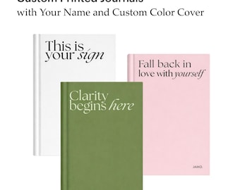 Custom Printed Journals | Personalized Notebook with Your Name | Choose Your Cover Color