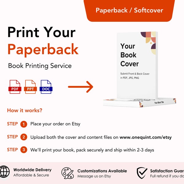 Custom Book Printing (Paperback/Softcover) | Global Shipping | Top Rated on Etsy