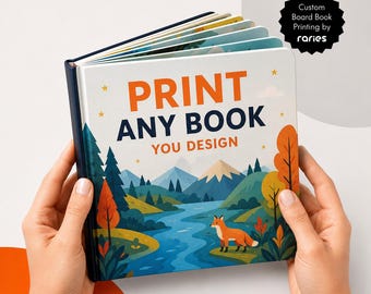 Custom Board Book Printing, Full Color 1.5mm Thick Pages, Print Your Own Book