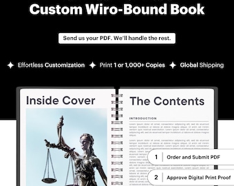 Print Your PDF into a Custom Wiro Bound Book (No minimum quantity, worldwide shipping)
