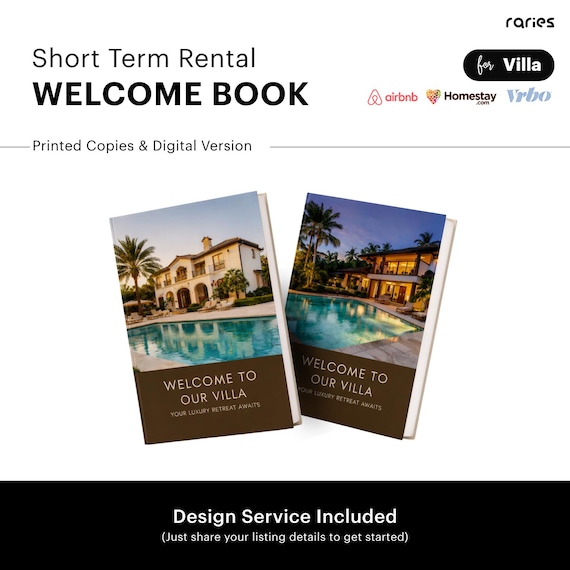 Villa Airbnb Welcome Book: Custom Printed Guest Guide
