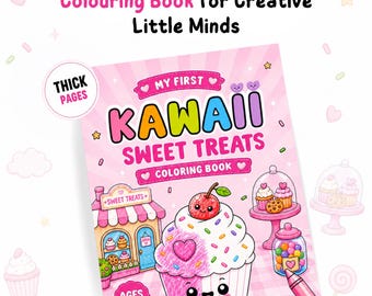 Sweet Treats Colouring Book for Kids Ages 3-5, Kawaii Style