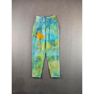 The Kitschy Dame x Stefano Jeans Women 6 Tie Dye Butterfly Patchwork Upcycle jaren 80