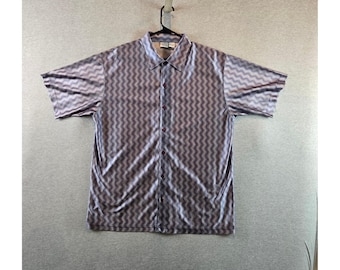 VTG Anchor Blau Button-Down-Shirt Herren XL Lila gewellt Psychedelic 90er Jahre Rockabilly