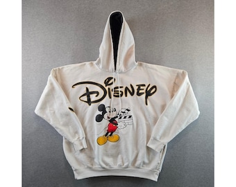 Vintage Disney Hoodie Mens XL Mickey "The Walt Disney Studios" Spellout 80's