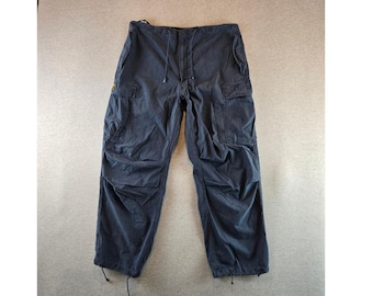 Abercrombie & Fitch Paratrooper Hose Herren XL Navy Blau Cargo Y2K Vintage