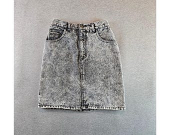 Vintage Guess Denim Skirt Women 28 25W Grey Acid Wash Georges Marciano Mini 80s