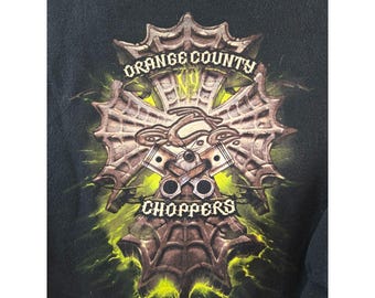 Vintage 2000s West Coast Choppers Skull Iron Cross Biker T-shirt