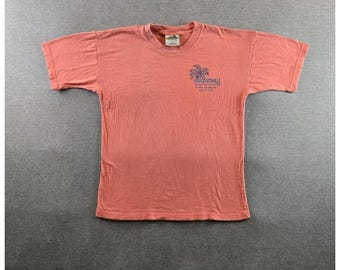 VTG Jimmy Buffett Margaritaville Caribbean T-Shirt Mens Small Pink Parrot Y2K