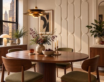 Rounded MDF Wall Panels – Modern Geometric Wall Trim Kit
